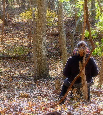 Woman in the woods
